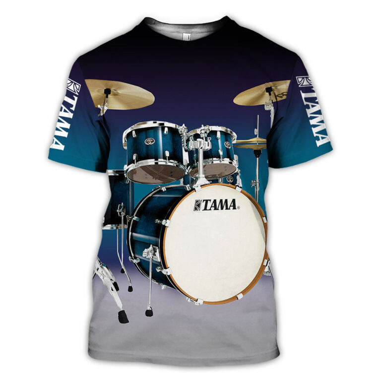 Tama Drums Blue All Over Printed Clothes Lh T Shirt Chikepod