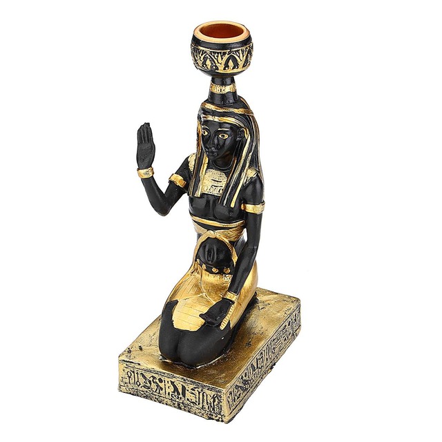 Ancient-Egyptian-Candle-Holders-Gold-Candlestick-Figurine-Craft-Home ...